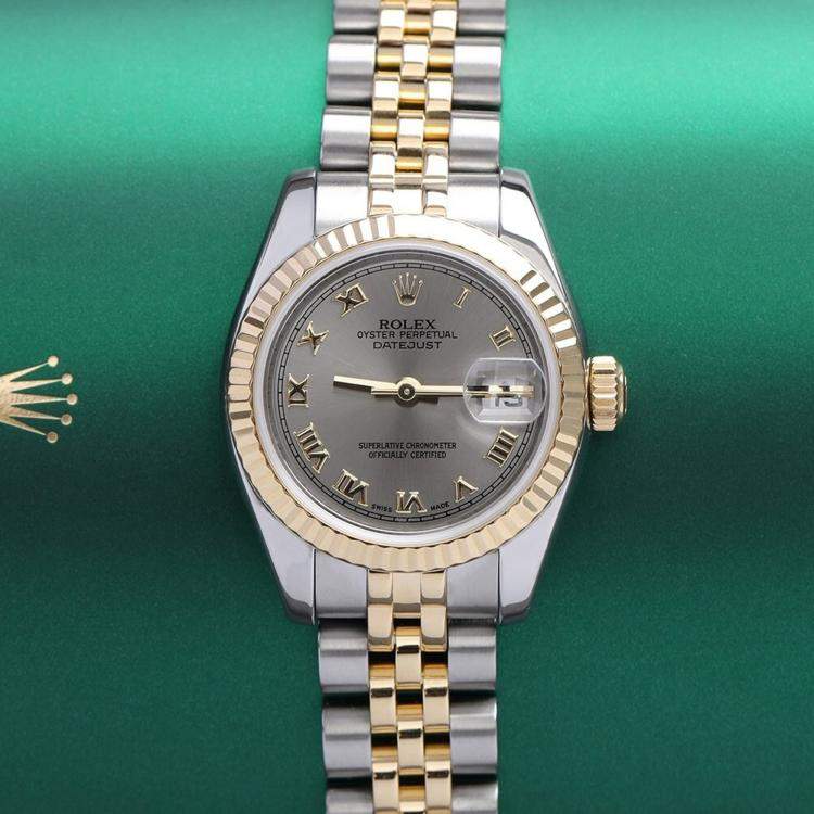Pre Owned Rolex Datejust 179173 Automatic Steel Stainless Steel 18K Yellow Gold Women's Wristwatch 26 mm