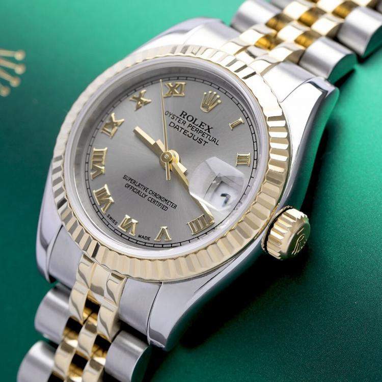 Pre Owned Rolex Datejust 179173 Automatic Steel Stainless Steel 18K Yellow Gold Women's Wristwatch 26 mm