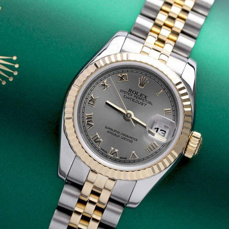 Pre Owned Rolex Datejust 179173 Automatic Steel Stainless Steel 18K Yellow Gold Women's Wristwatch 26 mm