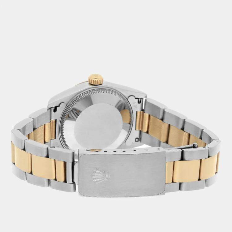 Pre Owned Rolex Datejust 68273 Automatic White Stainless Steel 18K Yellow Gold Women's Wristwatch 31 mm