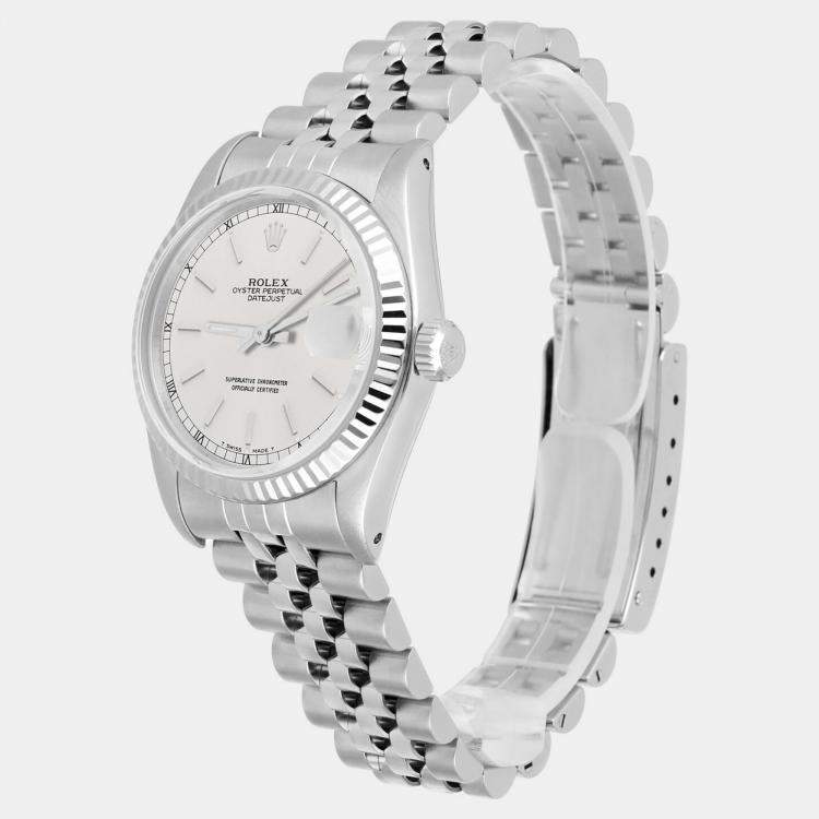 Pre Owned Rolex Datejust 68274 Automatic Silver Stainless Steel Women's Wristwatch 31 mm