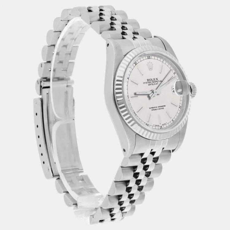 Pre Owned Rolex Datejust 68274 Automatic Silver Stainless Steel Women's Wristwatch 31 mm