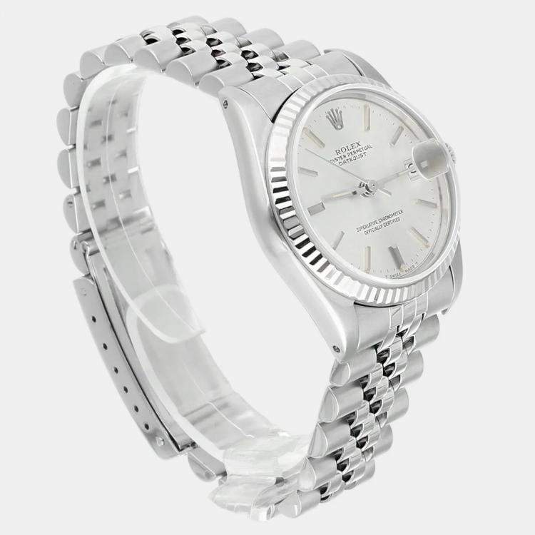 Pre Owned Rolex Datejust 68274 Automatic Silver Stainless Steel Women's Wristwatch 31 mm