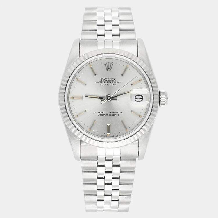 Pre Owned Rolex Datejust 68274 Automatic Silver Stainless Steel Women's Wristwatch 31 mm