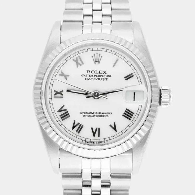 Pre Owned Rolex Datejust 68274 Automatic Silver Stainless Steel Women's Wristwatch 31 mm