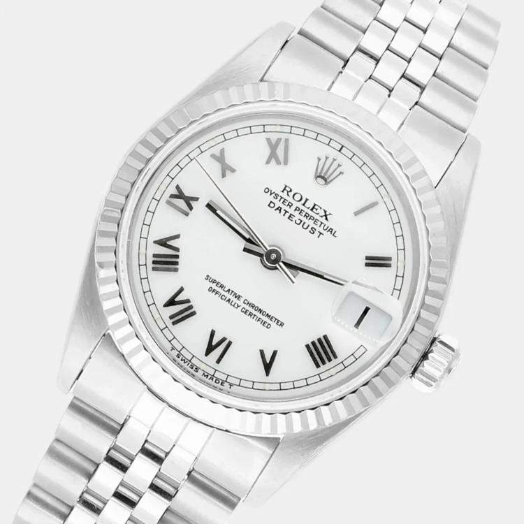 Pre Owned Rolex Datejust 68274 Automatic Silver Stainless Steel Women's Wristwatch 31 mm