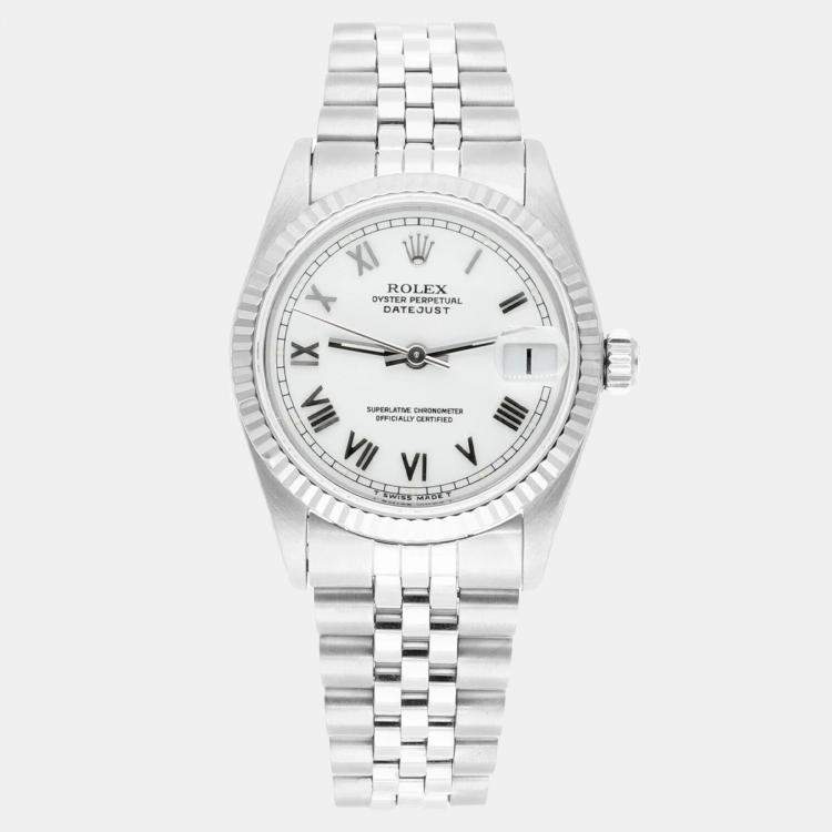 Pre Owned Rolex Datejust 68274 Automatic Silver Stainless Steel Women's Wristwatch 31 mm