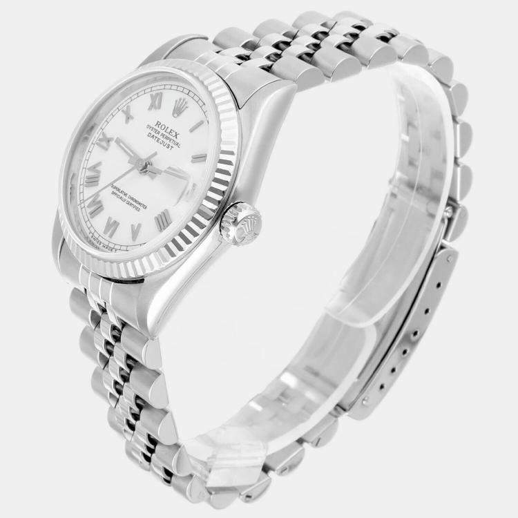 Pre Owned Rolex Datejust 68274 Automatic Silver Stainless Steel Women's Wristwatch 31 mm