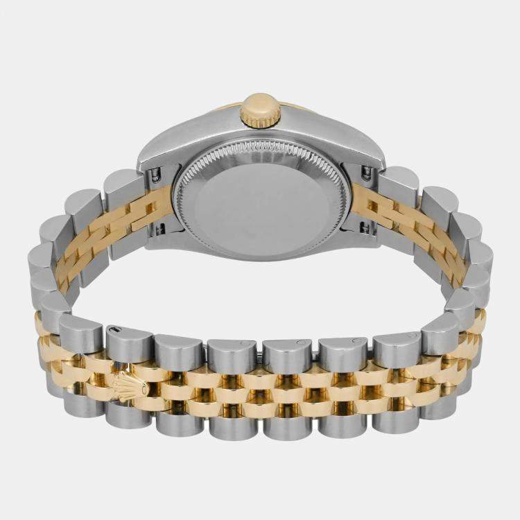 Pre Owned Rolex Datejust 179173 Automatic Ivory Dial 18K Yellow Gold Stainless Steel Women's Wristwatch 26 mm