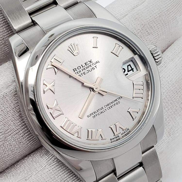 Pre Owned Rolex Datejust 178240 Automatic Silver Stainless Steel Women's Wristwatch 31 mm