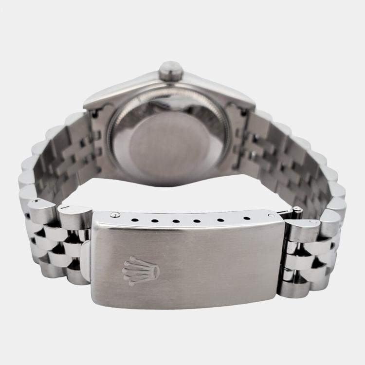 Pre Owned Rolex Datejust 68274 Automatic White 18k White Gold Stainless Steel Women's Wristwatch 31 mm