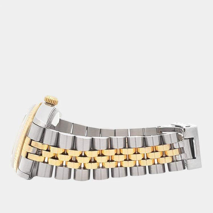 Pre Owned Rolex Datejust 68273 Automatic Grey 18k Yellow Gold Stainless Steel Women's Wristwatch 31 mm