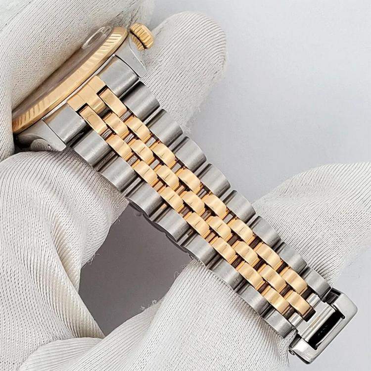 Pre Owned Rolex Datejust 68273 Automatic Champagne 18k Yellow Gold Stainless Steel Women's Wristwatch 31 mm