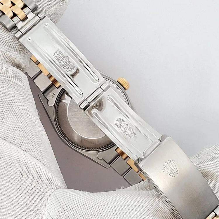 Pre Owned Rolex Datejust 68273 Automatic Champagne 18k Yellow Gold Stainless Steel Women's Wristwatch 31 mm