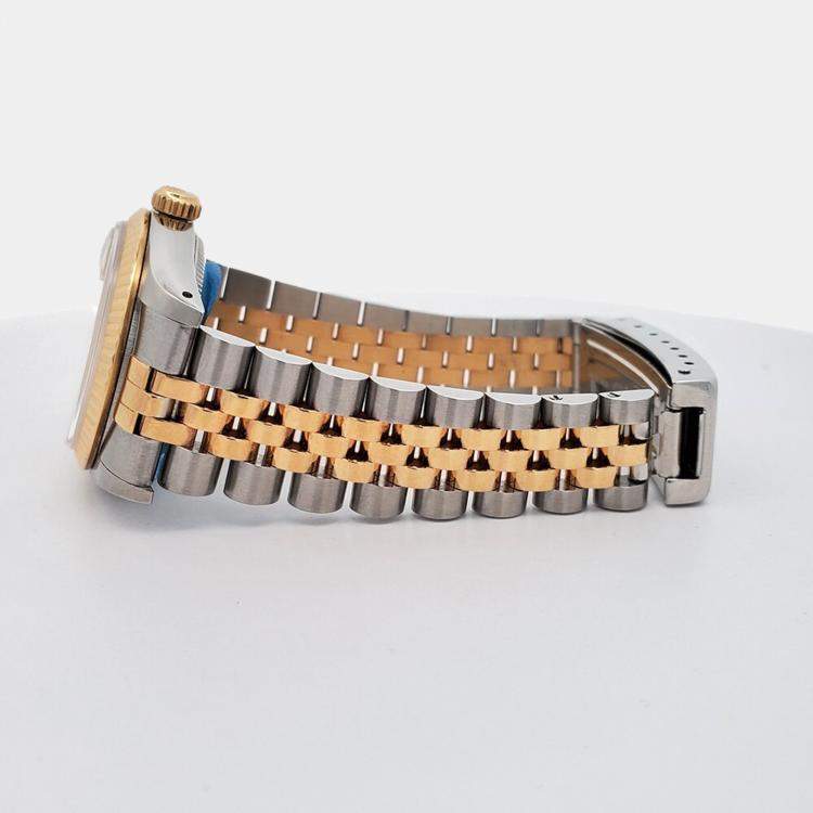 Pre Owned Rolex Datejust 68273 Automatic Champapgne 18k Yellow Gold Stainless Steel Women's Wristwatch 31 mm