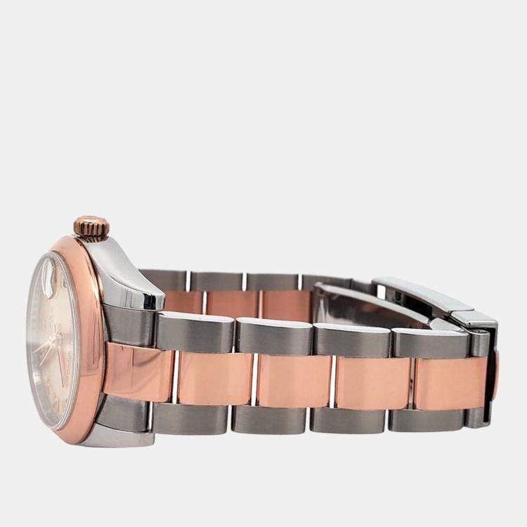 Pre Owned Rolex Datejust 178241 Automatic Pink 18K Rose Gold Stainless Steel Women’s Wristwatch 31 mm
