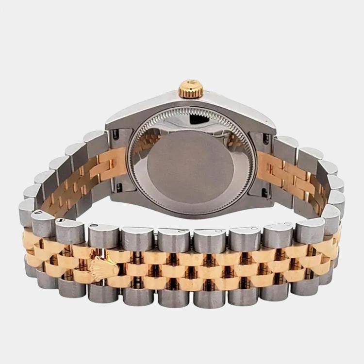 Pre Owned Rolex Datejust 178273 Automatic Champagne 18K Yellow Gold Stainless Steel Women’s Wristwatch 31 mm