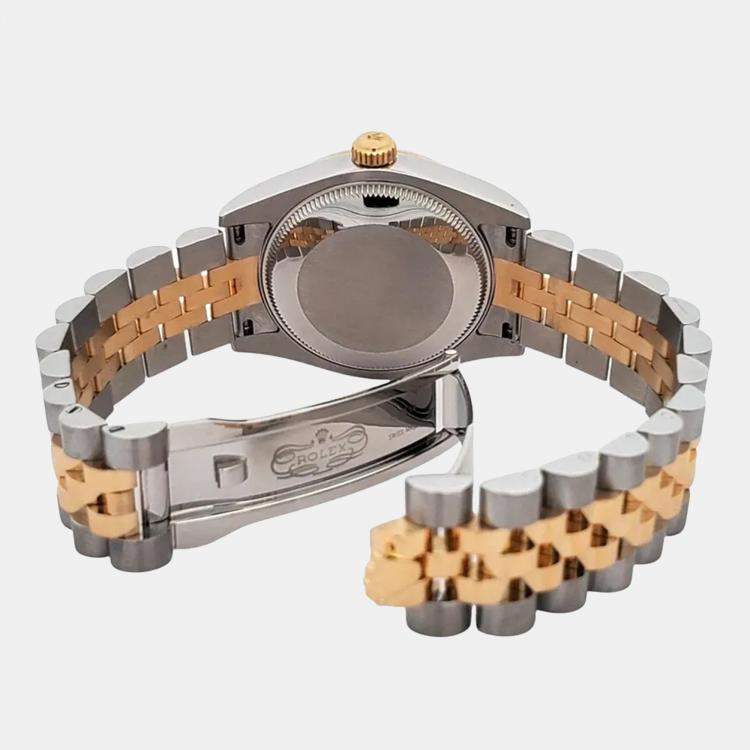 Pre Owned Rolex Datejust 178273 Automatic Champagne 18K Yellow Gold Stainless Steel Women’s Wristwatch 31 mm