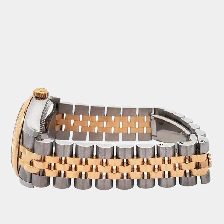 Pre Owned Rolex Datejust 178273 Automatic Champagne 18K Yellow Gold Stainless Steel Women’s Wristwatch 31 mm