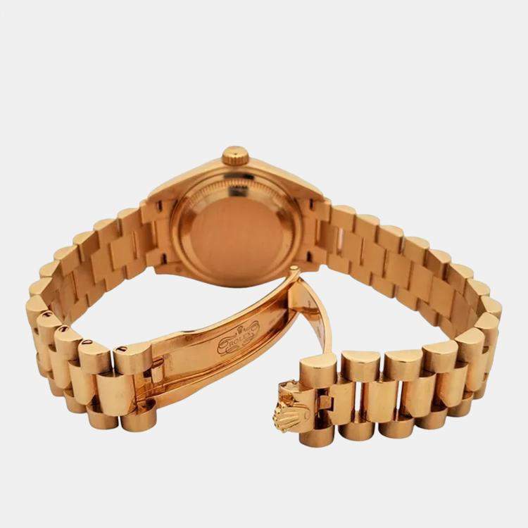 Pre Owned Rolex President Datejust 279178 Automatic Diamond 18K Yellow Gold Women’s Wristwatch 28 mm