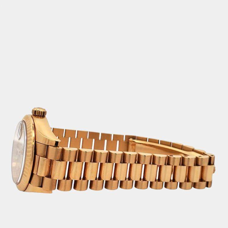 Pre Owned Rolex President Datejust 279178 Automatic Diamond 18K Yellow Gold Women’s Wristwatch 28 mm