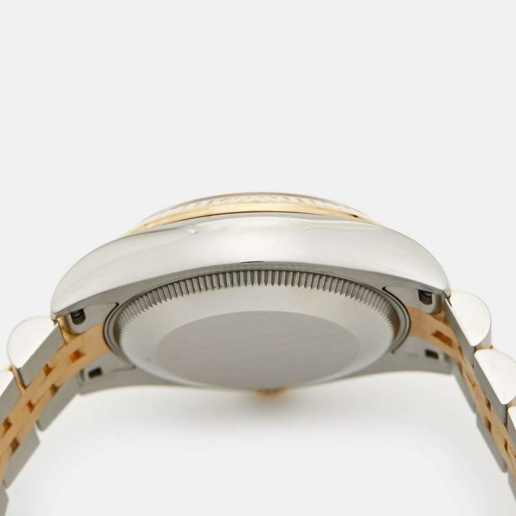 Pre Owned Rolex Datejust 178273-0020 Black Dial Diamond 18K Yellow Gold Stainless Steel Women's Wristwatch 31 mm