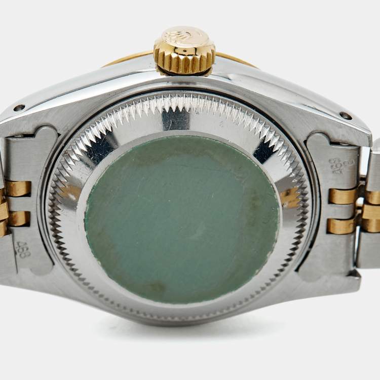 Pre Owned ساعة يد نسائية رولكس ديت جست 69173  ستانلس ستيل ذهب أصفر عيار 18 ألماس شامبانيا 26 مم