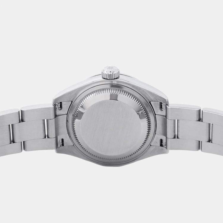 Pre Owned Rolex Datejust 279384RBR Automatic Grey 18k White Gold Stainless Steel Women's Wristwatch 28 mm