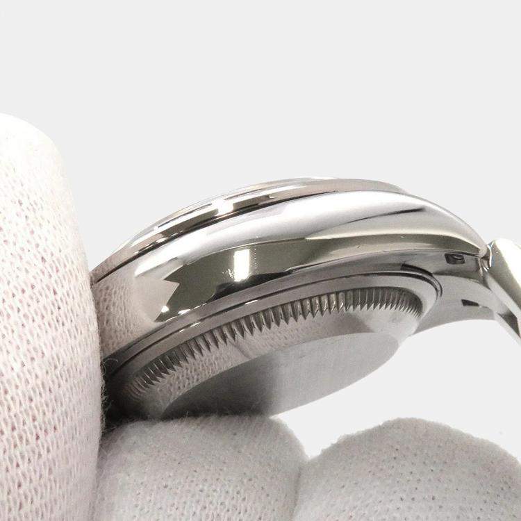 Pre Owned Rolex Datejust 279384RBR Automatic Grey 18k White Gold Stainless Steel Women's Wristwatch 28 mm