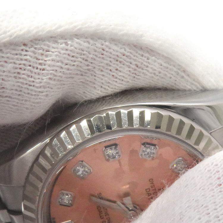 مملوكة مسبقًا Rolex Datejust 179174 Automatic Pink 18k White Gold Stainless Steel Women's Wristwatch 26 mm