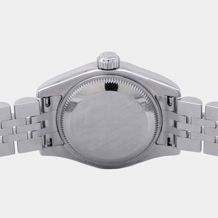 مملوكة مسبقًا Rolex Datejust 179174 Automatic Pink 18k White Gold Stainless Steel Women's Wristwatch 26 mm