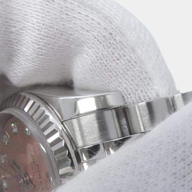 مملوكة مسبقًا Rolex Datejust 179174 Automatic Pink 18k White Gold Stainless Steel Women's Wristwatch 26 mm