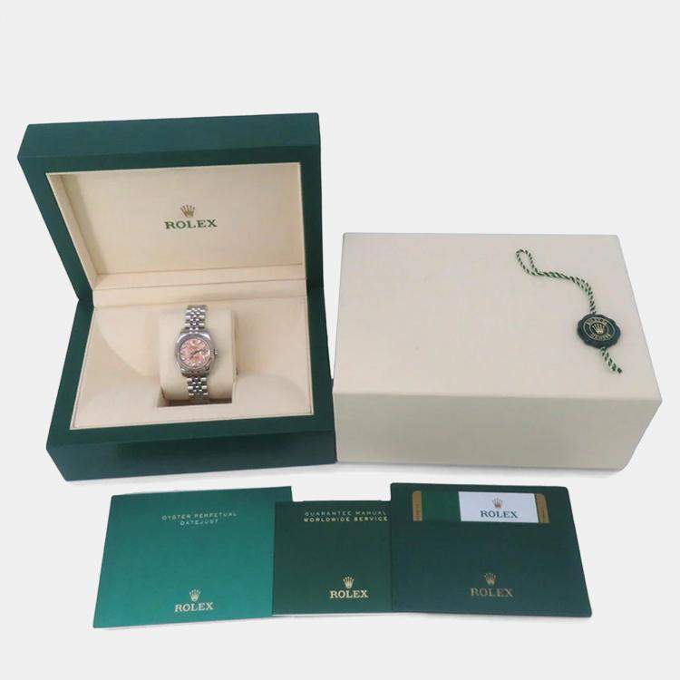 مملوكة مسبقًا Rolex Datejust 179174 Automatic Pink 18k White Gold Stainless Steel Women's Wristwatch 26 mm