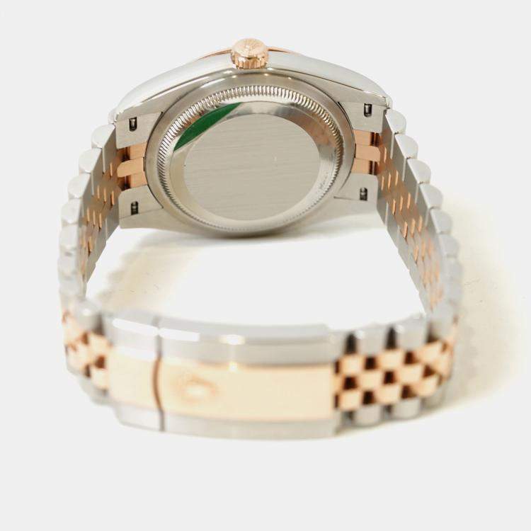 Pre Owned Rolex Datejust 126231-0027 Automatic Pink Diamond 18K Rose Gold Stainless Steel Women’s Wristwatch 36 mm