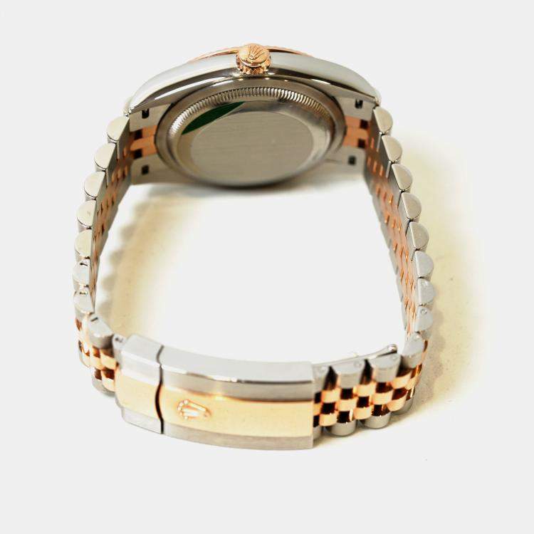 Pre Owned Rolex Datejust 126231-0027 Automatic Pink Diamond 18K Rose Gold Stainless Steel Women’s Wristwatch 36 mm