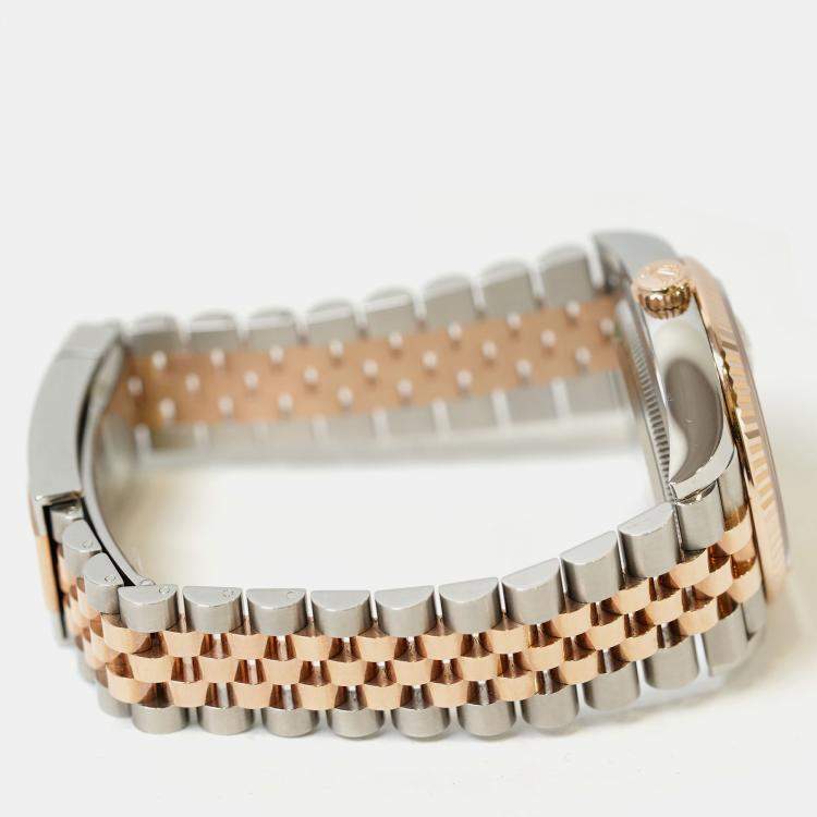 Pre Owned Rolex Datejust 126231-0027 Automatic Pink Diamond 18K Rose Gold Stainless Steel Women’s Wristwatch 36 mm