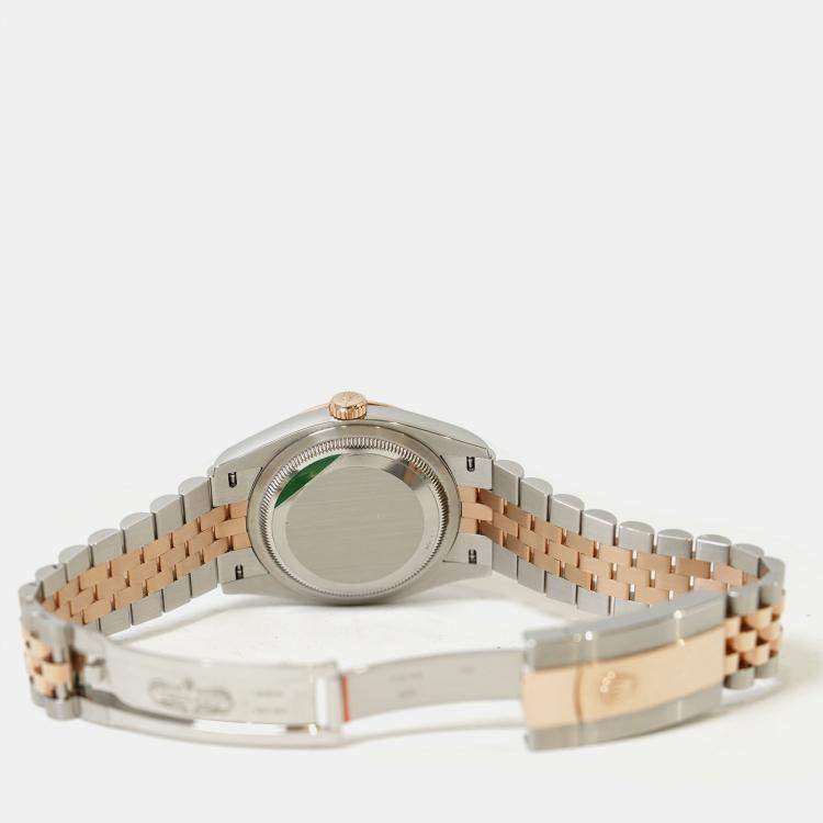 Pre Owned Rolex Datejust 126231-0027 Automatic Pink Diamond 18K Rose Gold Stainless Steel Women’s Wristwatch 36 mm