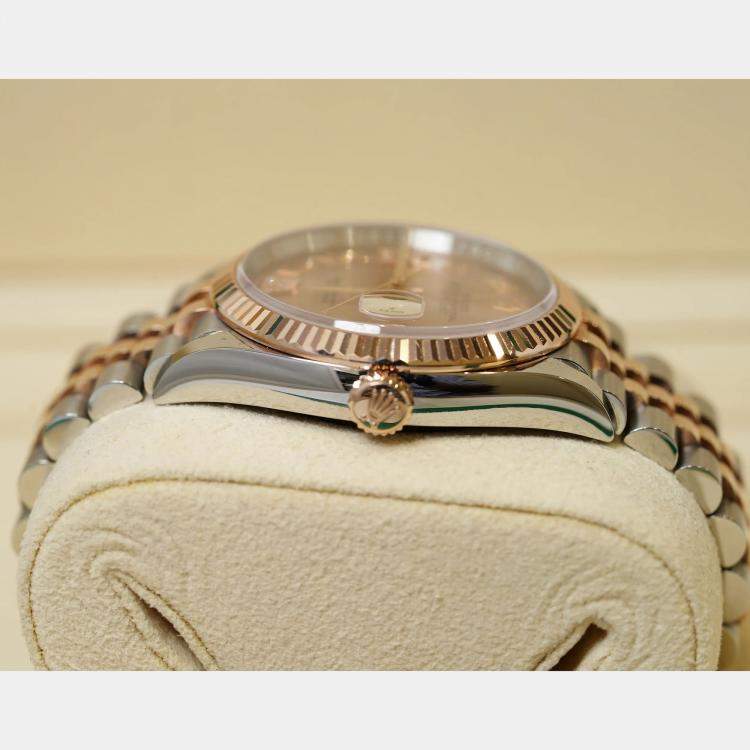 Pre Owned Rolex Datejust 126231-0027 Automatic Pink Diamond 18K Rose Gold Stainless Steel Women’s Wristwatch 36 mm