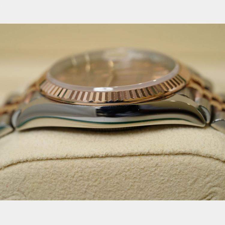 Pre Owned Rolex Datejust 126231-0027 Automatic Pink Diamond 18K Rose Gold Stainless Steel Women’s Wristwatch 36 mm