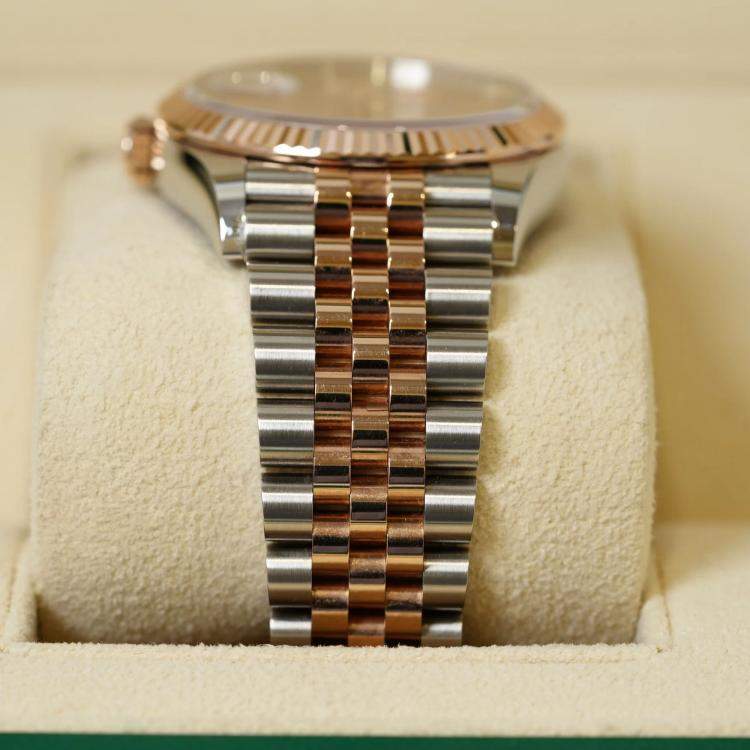 Pre Owned Rolex Datejust 126231-0027 Automatic Pink Diamond 18K Rose Gold Stainless Steel Women’s Wristwatch 36 mm