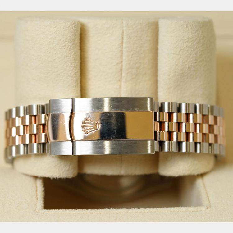 Pre Owned Rolex Datejust 126231-0027 Automatic Pink Diamond 18K Rose Gold Stainless Steel Women’s Wristwatch 36 mm