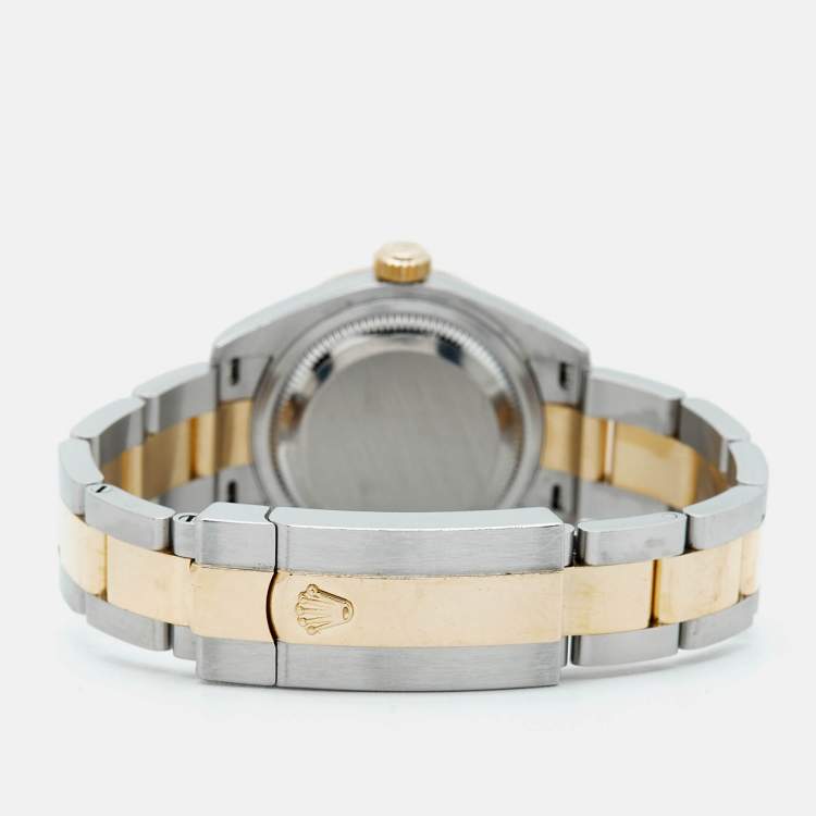 مملوكة مسبقًا ساعة يد نسائية رولكس ديت جست M279163-0002 ذهب أصفر عيار 18 أويسترستيل شامبانيا 28مم