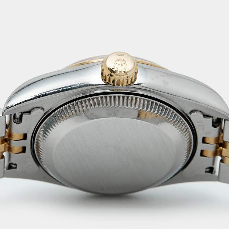 Pre Owned Rolex Datejust 69173 Champagne Dial Diamond 18K Yellow Gold Stainless Steel Women's Wristwatch 26 mm