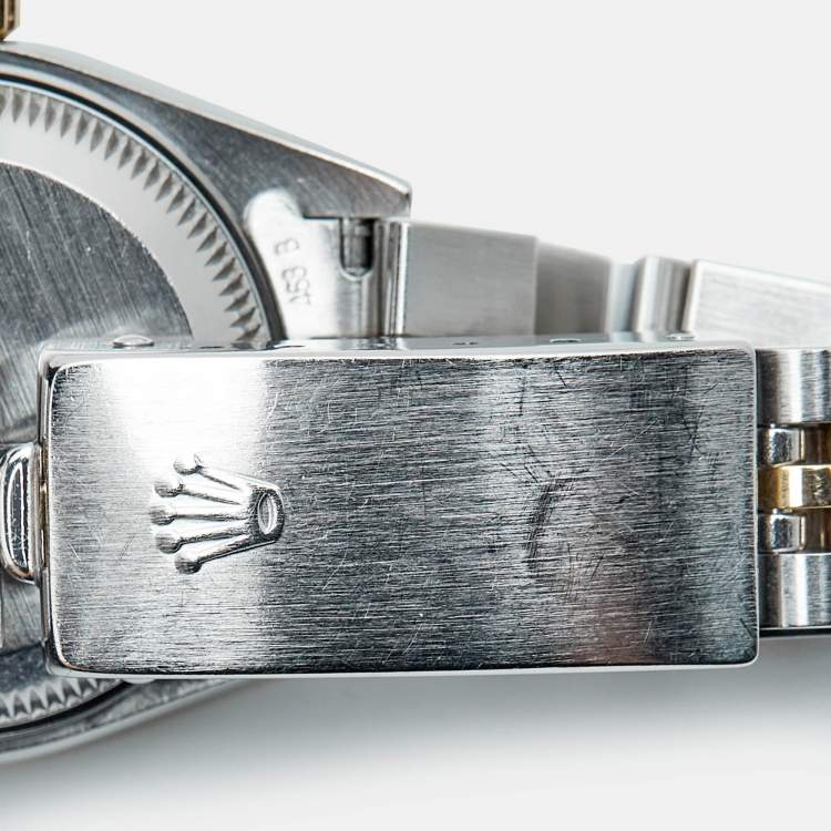 Pre Owned Rolex Datejust 69173 Champagne Dial Diamond 18K Yellow Gold Stainless Steel Women's Wristwatch 26 mm