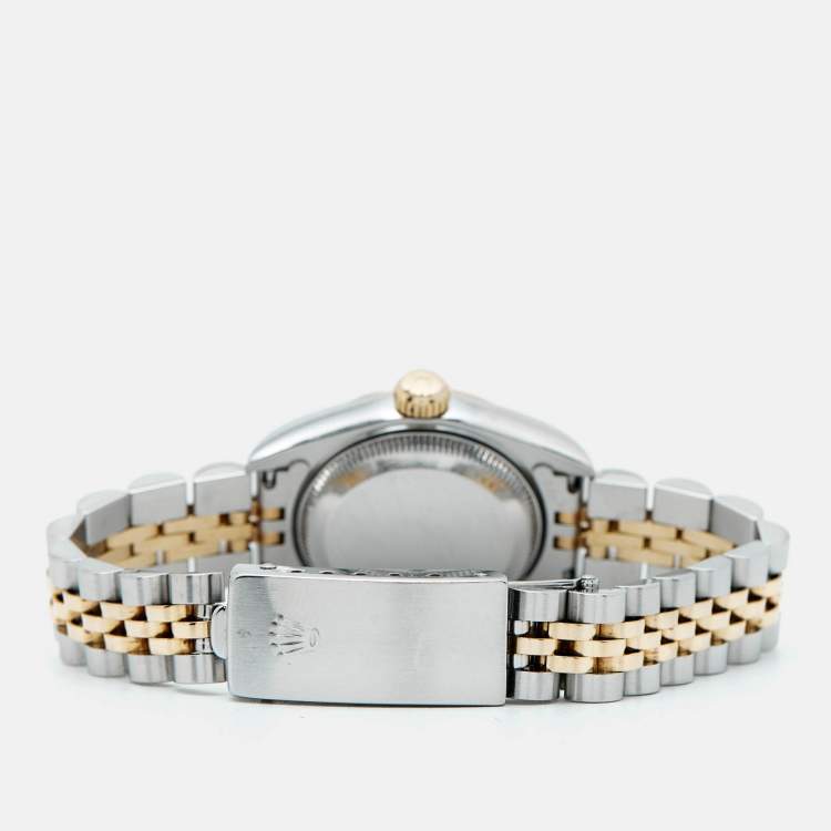 Pre Owned Rolex Datejust 69173 Champagne Dial Diamond 18K Yellow Gold Stainless Steel Women's Wristwatch 26 mm