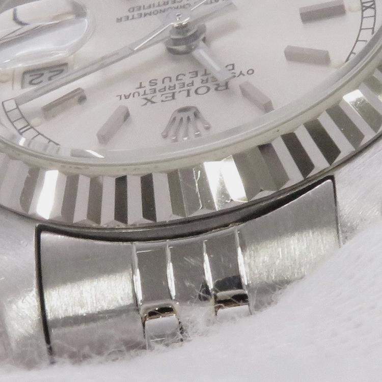 Pre Owned Rolex Datejust 69174 Automatic Silver 18k White Gold Stainless Steel Women's Wristwatch 26 mm