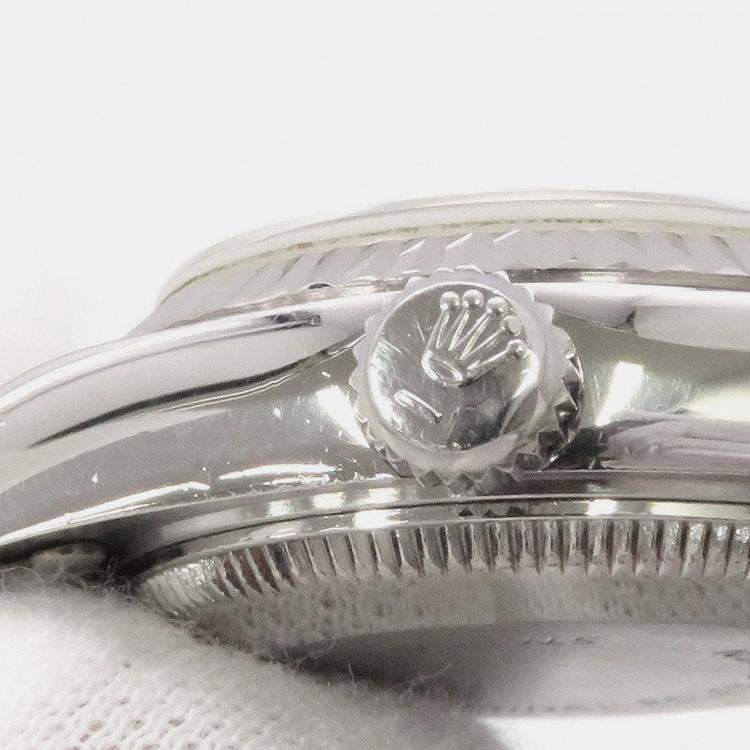 Pre Owned Rolex Datejust 69174 Automatic Silver 18k White Gold Stainless Steel Women's Wristwatch 26 mm