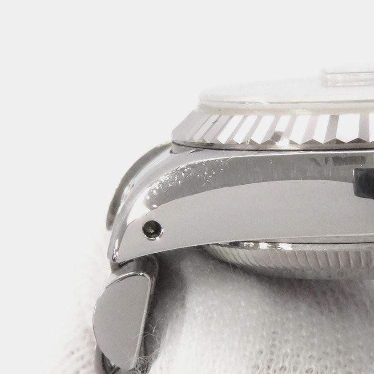 Pre Owned Rolex Datejust 69174 Automatic Silver 18k White Gold Stainless Steel Women's Wristwatch 26 mm