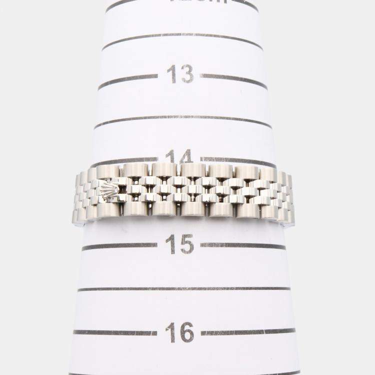 Pre Owned Rolex Datejust 179174 Automatic Silver 18k White Gold Stainless Steel Women's Wristwatch 26 mm