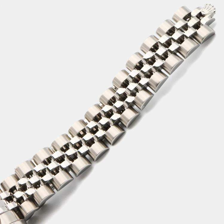 Pre Owned Rolex Datejust 179174 Automatic Silver 18k White Gold Stainless Steel Women's Wristwatch 26 mm